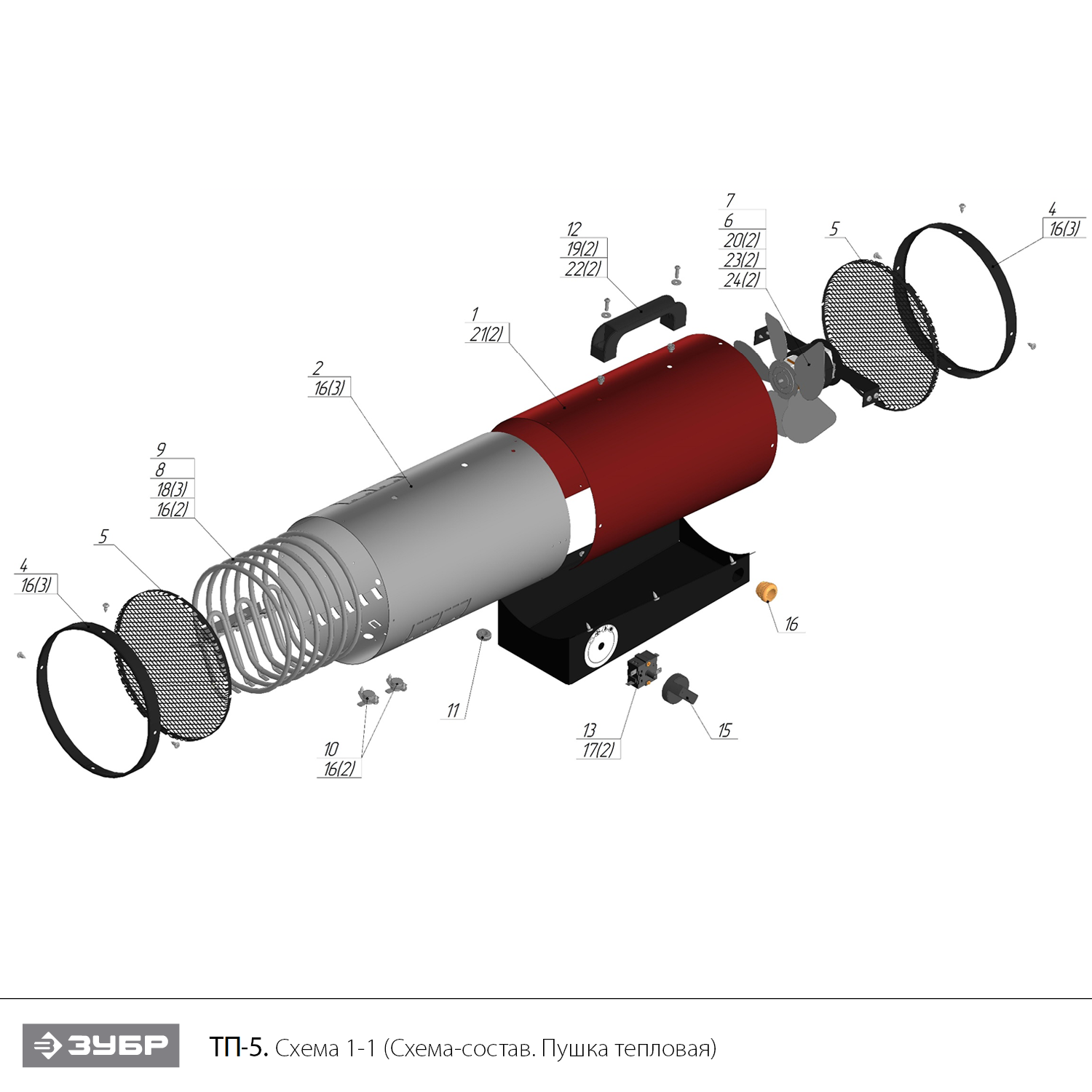 Тепловая пушка, компактная, ТП ТП-5